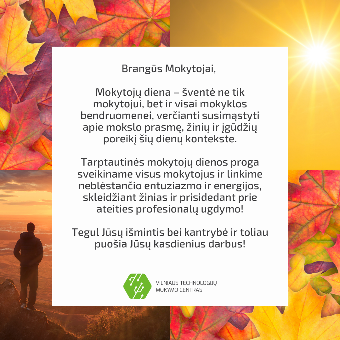 Mokytojo dienos sveikinimas